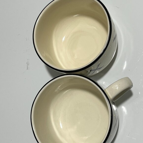 Set of 2 Vintage Arthur Wood Roman Numerals Clock Face Coffee Cups & Saucers - Picture 8 of 8